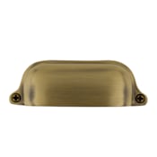 Nostalgic Warehouse Farmhouse 3-1/2 Inch Center to Center Cup Cabinet Pull Antique Brass