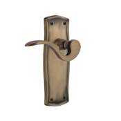 Nostalgic Warehouse Manor Privacy Door Lever Set with Prairie Rose for 2-3/4" Backset Doors Antique Brass