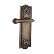 Nostalgic Warehouse Fleur Passage Door Lever Set with Meadows Rose for 2-3/8" Backset Doors Antique Brass