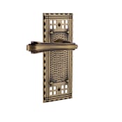 Nostalgic Warehouse Fleur Privacy Door Lever Set with Craftsman Rose for 2-3/4" Backset Doors Antique Brass