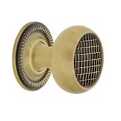 Nostalgic Warehouse Vintage 1-3/8" Round Craftsman Style Cabinet Knob with Backplate - Solid Brass Antique Brass