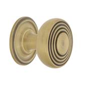 Nostalgic Warehouse Deco 1-3/8 Inch Mushroom Cabinet Knob Antique Brass