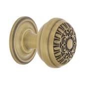 Nostalgic Warehouse Vintage Restoration 1-3/8" Round Egg and Dart Cabinet Knob - Solid Brass Antique Brass