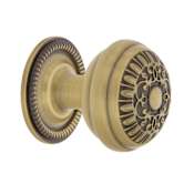Nostalgic Warehouse Vintage Restoration 1-3/8" Round Egg and Dart Style Cabinet Knob - Solid Brass Antique Brass