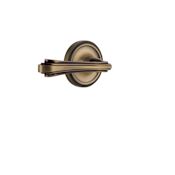 Nostalgic Warehouse Fleur Left Handed Passage Door Lever Set with Classic Rose for 2-3/8" Backset Doors Antique Brass