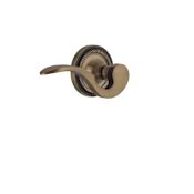 Nostalgic Warehouse Manor Passage Door Lever Set with Rope Rose for 2-3/8" Backset Doors Antique Brass