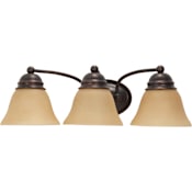 Nuvo Lighting Empire 3 Light 20-1/2" Wide Bathroom Vanity Light with Colored Glass Shades Mahogany Bronze