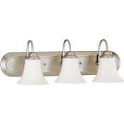 Nuvo Lighting Dupont 3 Light 24" Wide Bathroom Vanity Light with Frosted Glass Shades Brushed Nickel