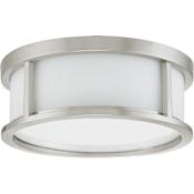 Nuvo Lighting Odeon 2 Light 13-1/8" Wide Flush Mount Drum Ceiling Fixture Brushed Nickel