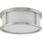 Nuvo Lighting Odeon 3 Light 15" Wide Flush Mount Drum Ceiling Fixture Brushed Nickel