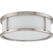 Nuvo Lighting Odeon 3 Light 17" Wide Flush Mount Drum Ceiling Fixture Brushed Nickel