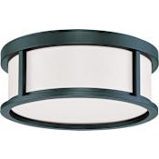 Nuvo Lighting Odeon 2 Light 13-1/8" Wide Flush Mount Drum Ceiling Fixture Aged Bronze