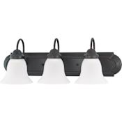 Nuvo Lighting Ballerina 3 Light 24" Wide Bathroom Vanity Light with Frosted Glass Shades Mahogany Bronze