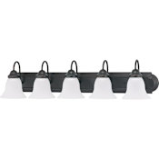 Nuvo Lighting Ballerina 5 Light 36" Wide Bathroom Vanity Light with Frosted Glass Shades Mahogany Bronze
