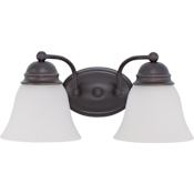 Nuvo Lighting Empire 2 Light 14-7/8" Wide Bathroom Vanity Light with Frosted Glass Shades Mahogany Bronze