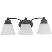Nuvo Lighting Empire 3 Light 20-1/2" Wide Bathroom Vanity Light with Frosted Glass Shades Mahogany Bronze