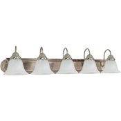 Nuvo Lighting Ballerina 5 Light 36" Wide Bathroom Vanity Light with Frosted Glass Shades Brushed Nickel