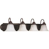 Nuvo Lighting Ballerina 4 Light 30" Wide Bathroom Vanity Light with Frosted Glass Shades Old Bronze