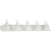 Nuvo Lighting Ballerina 5 Light 36" Wide Bathroom Vanity Light with Frosted Glass Shades Textured White