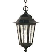 Nuvo Lighting Cornerstone Outdoor Mini Pendant with Glass Panel Shades Textured Black