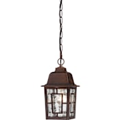 Nuvo Lighting Banyan Outdoor Mini Pendant with Glass Panel Shades Rustic Bronze