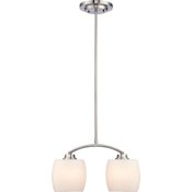 Nuvo Lighting Helium 2 Light Multi Light Pendant with Glass Shades Brushed Nickel