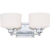 Nuvo Lighting Soho 2 Light 16" Wide Bathroom Vanity Light with Frosted Glass Shades Polished Chrome