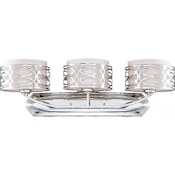 Nuvo Lighting Harlow 3 Light 31" Wide Bathroom Vanity Light with Woven Fabric Shades and Metal Accents Polished Nickel
