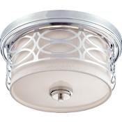 Nuvo Lighting Harlow 2 Light 13-3/8" Wide Flush Mount Drum Ceiling Fixture Polished Nickel