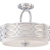 Nuvo Lighting Harlow 3 Light 15" Wide Semi-Flush Drum Ceiling Fixture Polished Nickel