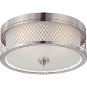 Nuvo Lighting Fusion 3 Light 15" Wide Flush Mount Drum Ceiling Fixture Brushed Nickel