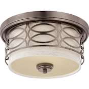 Nuvo Lighting Harlow 2 Light 13-3/8" Wide Flush Mount Drum Ceiling Fixture Hazel Bronze