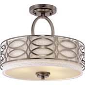 Nuvo Lighting Harlow 3 Light 15" Wide Semi-Flush Drum Ceiling Fixture Hazel Bronze