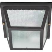 Nuvo Lighting 2 Light 9-1/4" Wide Outdoor Flush Mount Square Ceiling Fixture with Patterned Glass Shade Black