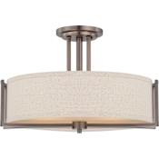 Nuvo Lighting Gemini 3 Light 18-3/8" Wide Semi-Flush Drum Ceiling Fixture Hazel Bronze