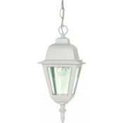 Nuvo Lighting Briton Single Light 6" Wide Outdoor Mini Pendant with Clear Glass Shade White