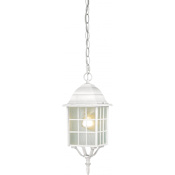 Nuvo Lighting Adams Single Light 6-1/8" Wide Outdoor Mini Pendant with Patterned Glass Shade White