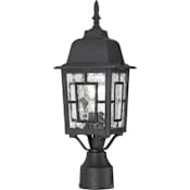 Nuvo Lighting Banyan Single Light 6-1/8" Wide Landscape Single Head Post Light with Water Glass Shade Textured Black