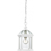 Nuvo Lighting Boxwood Single Light 8" Wide Outdoor Mini Pendant with Clear Glass Shade White