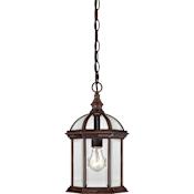 Nuvo Lighting Boxwood Single Light 8" Wide Outdoor Mini Pendant with Clear Glass Shade Rustic Bronze