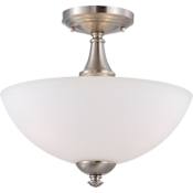 Nuvo Lighting Patton 3 Light 13" Wide Semi-Flush Bowl Ceiling Fixture Brushed Nickel