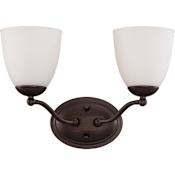 Nuvo Lighting Patton 2 Light 15" Wide Bathroom Vanity Light with Frosted Glass Shades Prairie Bronze