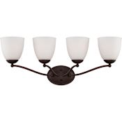 Nuvo Lighting Patton 4 Light 28" Wide Bathroom Vanity Light with Frosted Glass Shades Prairie Bronze