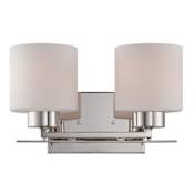 Nuvo Lighting Parallel 2 Light 13" Wide Bathroom Vanity Light with Frosted Glass Shades Polished Nickel