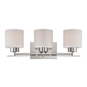 Nuvo Lighting Parallel 3 Light 21" Wide Bathroom Vanity Light with Frosted Glass Shades Polished Nickel
