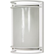 Nuvo Lighting Single Light 10" Tall Outdoor Wall Sconce with Patterned Glass Shade Semi Gloss White