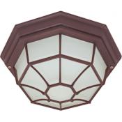 Nuvo Lighting Single Light 11-3/8" Wide Outdoor Flush Mount Ceiling Fixture with Frosted Glass Shade Old Bronze