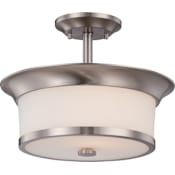 Nuvo Lighting Mobili 2 Light 13-1/8" Wide Semi-Flush Ceiling Fixture Brushed Nickel