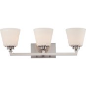 Nuvo Lighting Mobili 3 Light 25" Wide Bathroom Vanity Light with Frosted Glass Shades Brushed Nickel