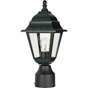 Nuvo Lighting Briton Single Light 6" Wide Landscape Single Head Post Light with Clear Glass Shade Textured Black
